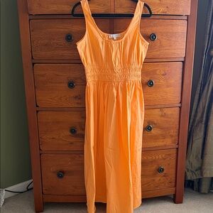 LOFT Orange Midi Dress